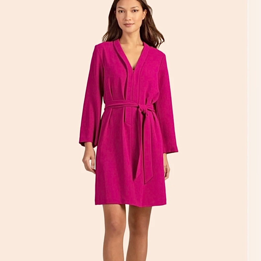 NWT Trina Turk Pink Tie‎ Dress Women’s size 8